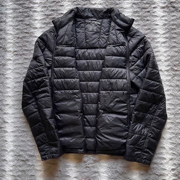 Nautica ~Men Quilted Puffer Jacket~ Water Resistant~ Size 2XL Black - Picture 9 of 10